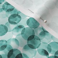 Small Scale Watercolor Bokeh Dots - Turquoise