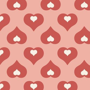 Hearts in Hearts on light pink
