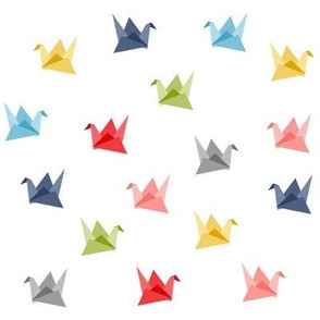Origami birds - white
