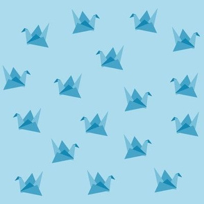 Origami birds - blue