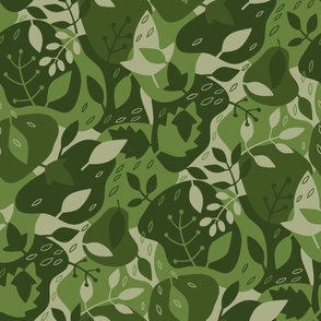 Bigger Floral Camo Camouflage in Moss Earthy Greens