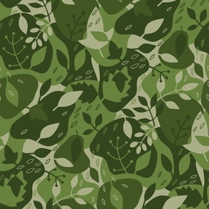 Smaller Floral Camo Camouflage in Moss Earthy Greens