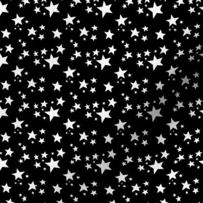 Doodle Stars on Black // Small Scale