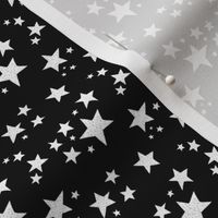 Doodle Stars on Black // Small Scale