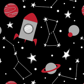 Space Adventure Stars and Planets Pattern