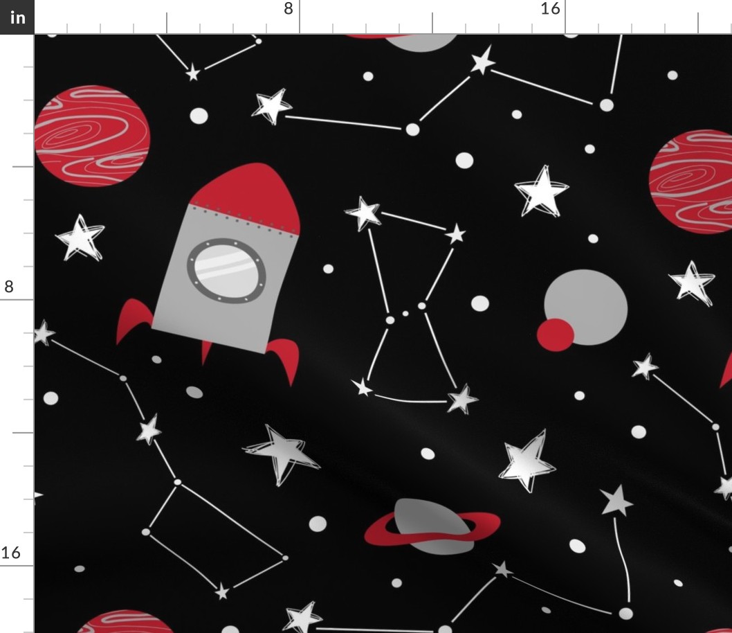 Space Adventure Stars and Planets Pattern