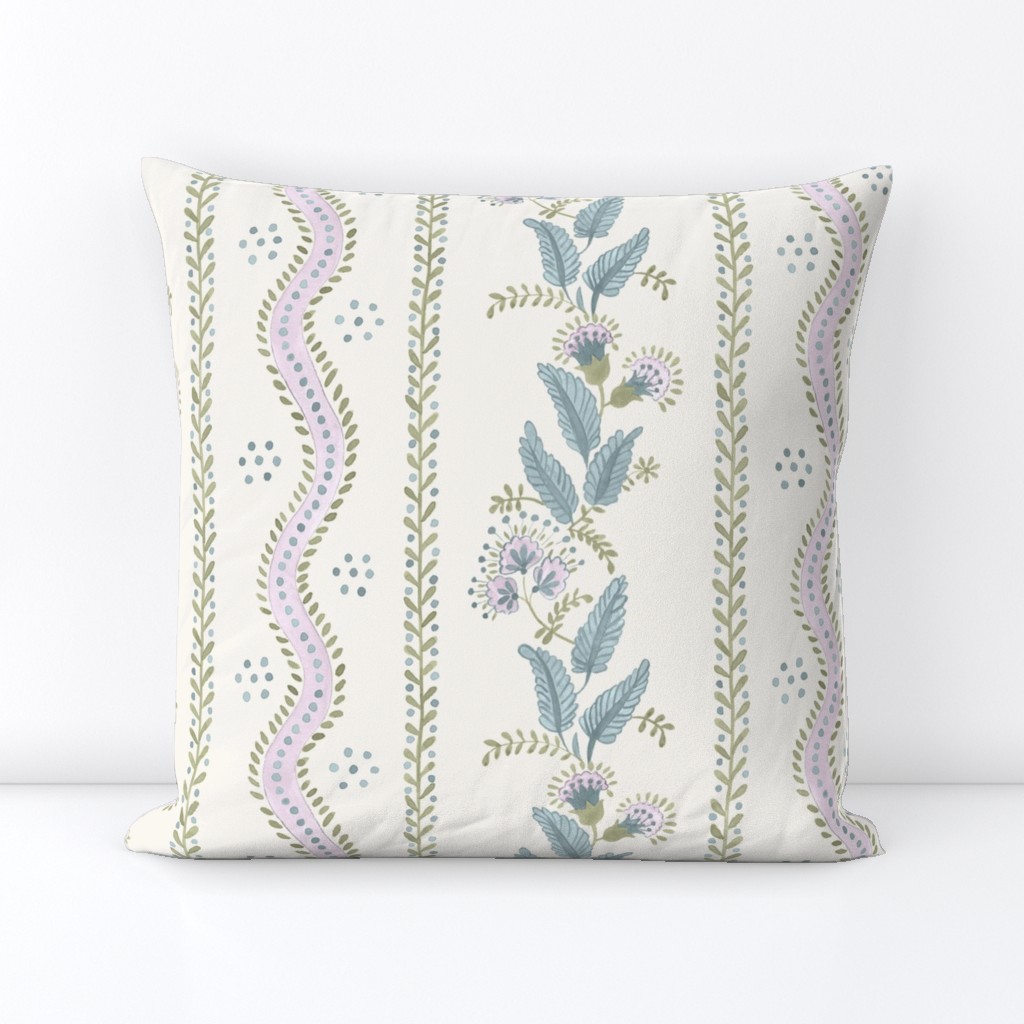 Lilac_ Sage and blue on Cream