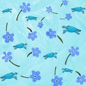 Baby blue sea turtle life