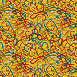 70s squiggle on yellow