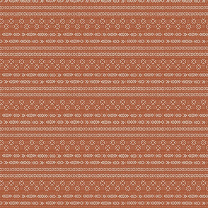 Mudcloth - rust brown and white - small scale