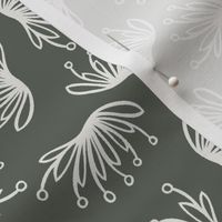 Umbellifer Flowers in Olive and Cream