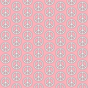 tiny white peace signs on pink