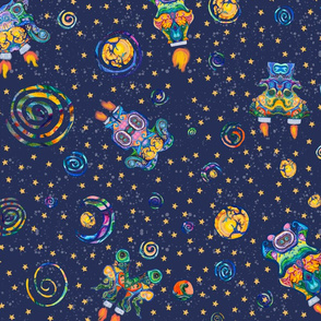 Aliens, Planets, and Stars Pattern