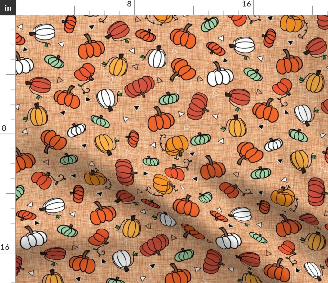 Boy Pumpkins Orange Linen
