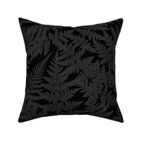 dark academia ferns on black background gray, black aesthetics wallpaper