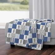 3 inch You are my sunshine//Classic Blue - Wholecloth Cheater Quilt - Rotated