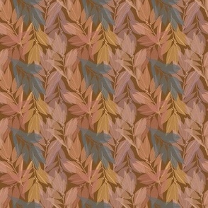 Autumn leaves // Normal scale // Olive Background // Natural Colors // Botanic Inspire // Transparency Leaves