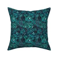 small - Multidimensional Space travel - teal green color wash