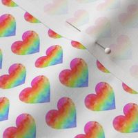 Rainbow watercolor hearts (mini)