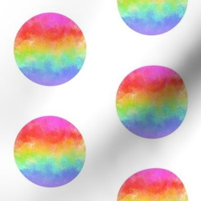 Watercolor rainbow polkadots (medium)