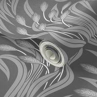 Waving Wheat Fields - Neo Art Deco - dark grey - large scale