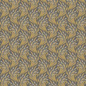 Waving Wheat Fields - Neo Art Deco - dark grey and gold - small scale