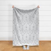 large- multidimensional Space travel - white with indigo color wash