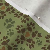 Small Puppy Paws Floral,  Camo