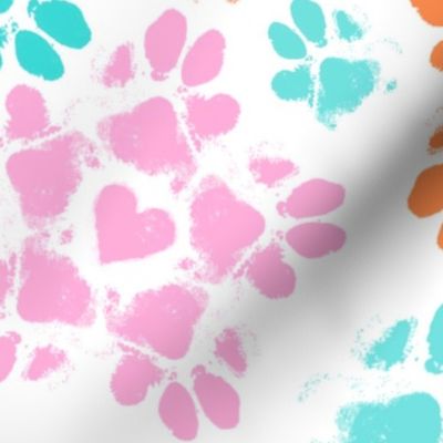 Puppy Paw Floral, tropical