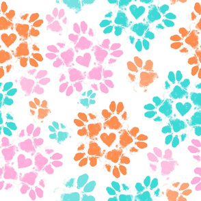 Puppy Paw Floral, tropical