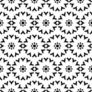 Floral geometry black and white - 2 in