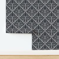 Hockey game damask black and gray - 12 inches