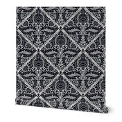 Hockey game damask black and gray - 12 inches