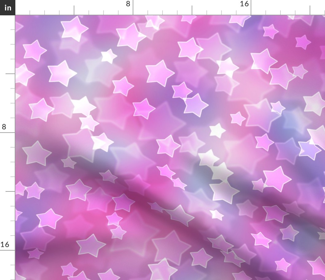 Large Starry Bokeh Pattern - Magenta Fantasy Color Palette