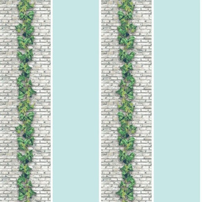 IVY STONE STRIPE - GARDEN WALL COLLECTION (AQUA)