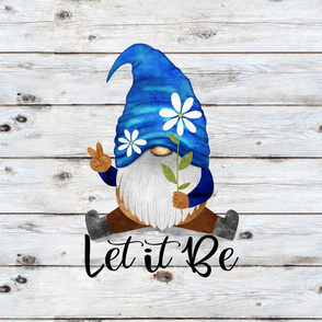 Let It Be Blue Daisy Gnome 18 inch square