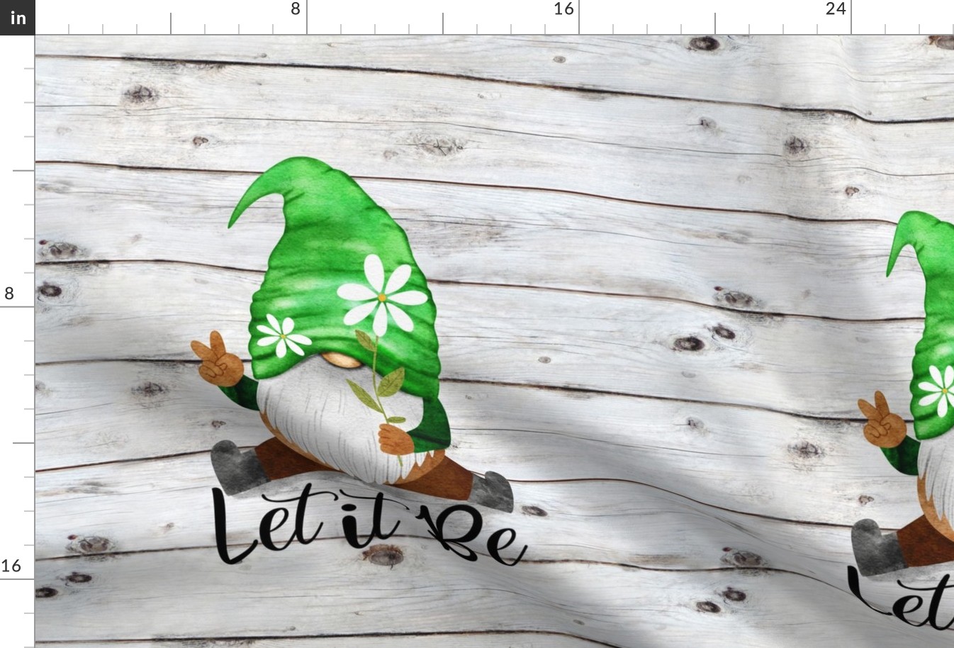 Let It Be Green Daisy Gnome 18 inch square