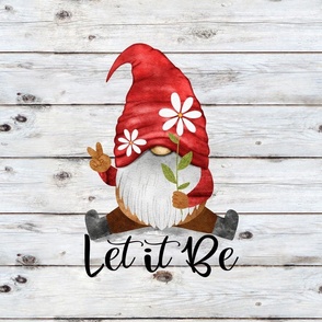 Let It Be Red Daisy Gnome 18 inch square