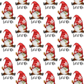 Let it Be Red Gnomes on White - medium scale