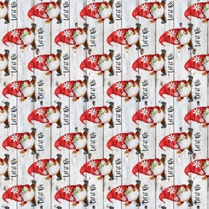 Let it Be Red Gnomes on Shiplap Rotated - medium scale