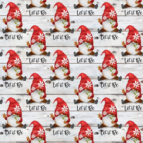 Let it Be Red Gnomes on Shiplap - medium scale