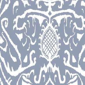 LARGE Pineapple  Ikat - Elle - Slate _ Bone