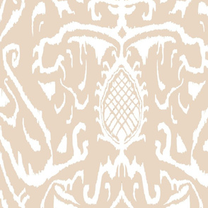 LARGE Pineapple Ikat - Lola - Almond _ Bone