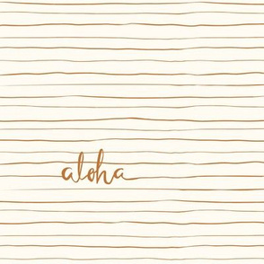 Aloha stripe - Leah - Bone White and Burnt Caramel