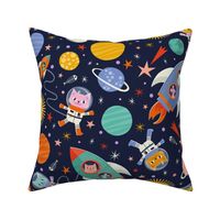 Cats in Space Regular Scale Navy