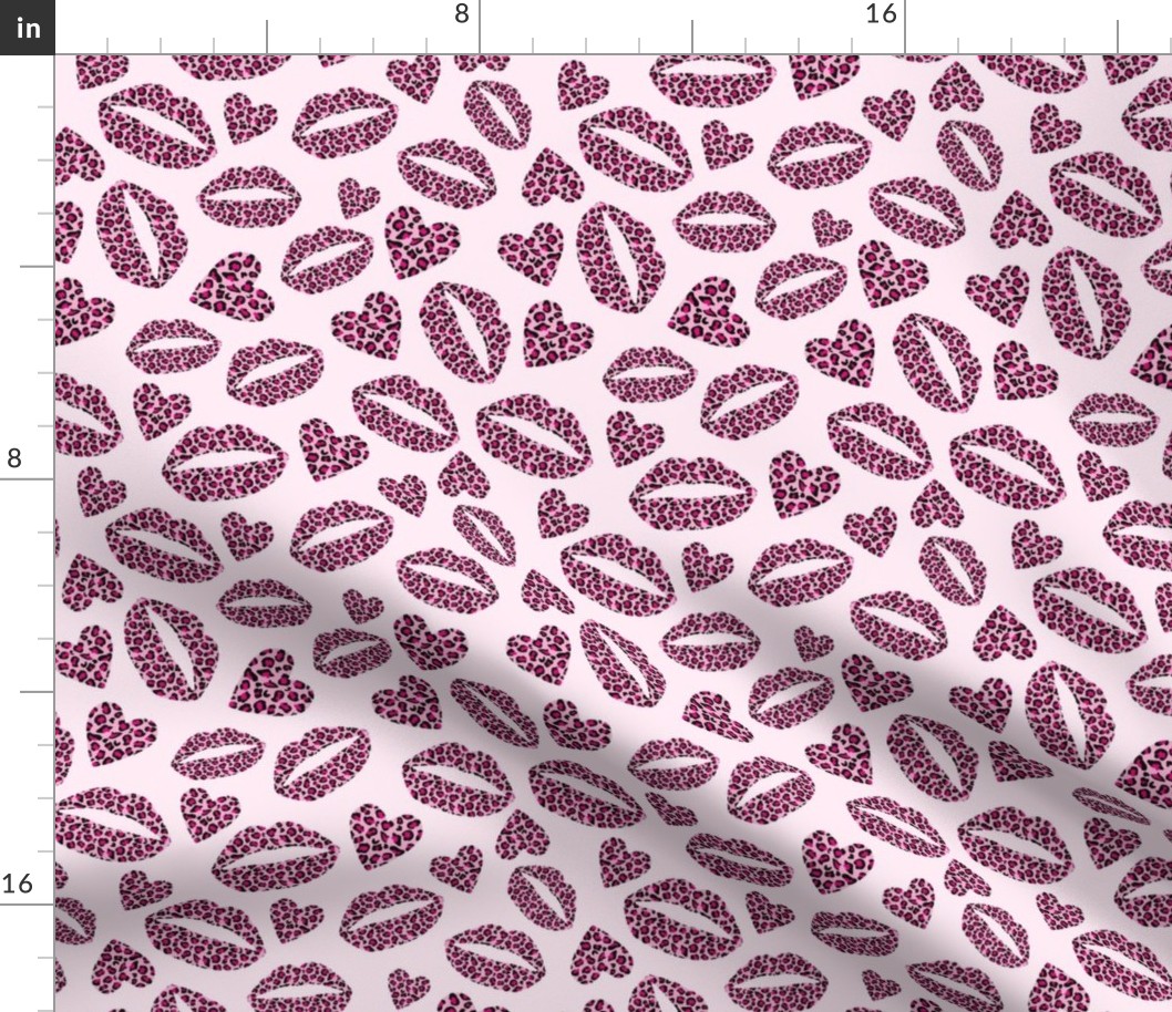 Pink Leopard Hearts and Lips
