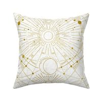 extra large - multidimensional Space travel - white and gold