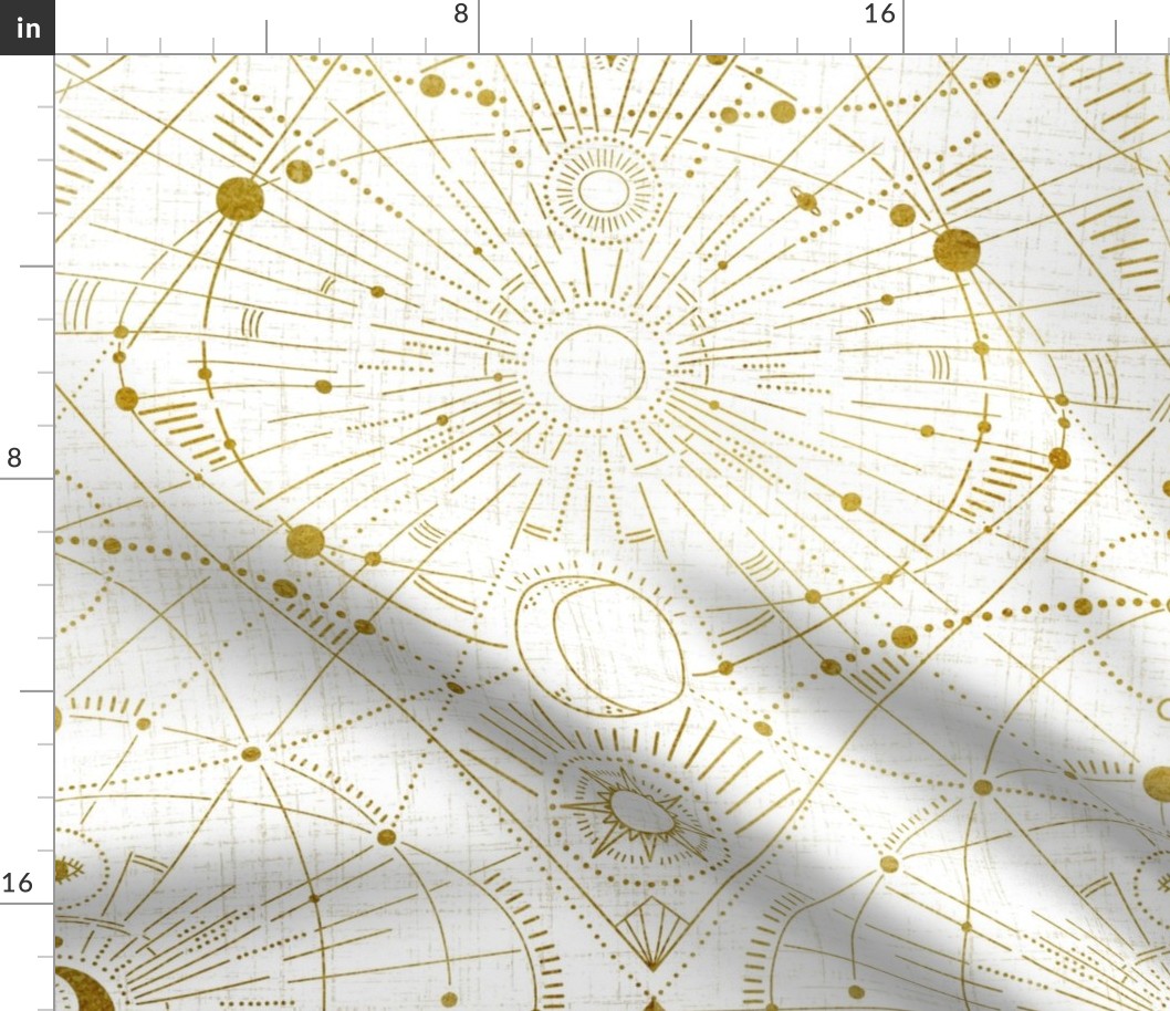extra large - multidimensional Space travel - white and gold