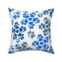 Puppy Paws Floral, blue
