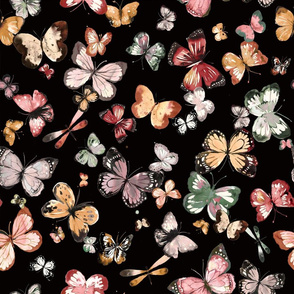 Butterflies Gold black Medium